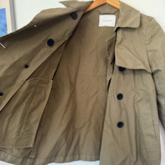 EVERLANE Swing Jacket Womens Size XS Sage Green Cropped Trench Coat Sale Cotton - Picture 8 of 8